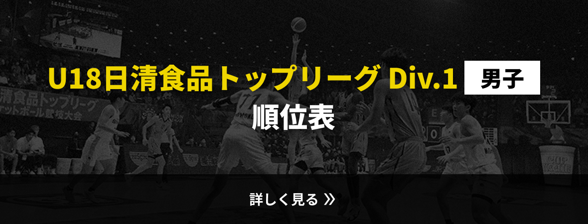 U18日清食品トップリーグ Div.1男子 順位表リンク